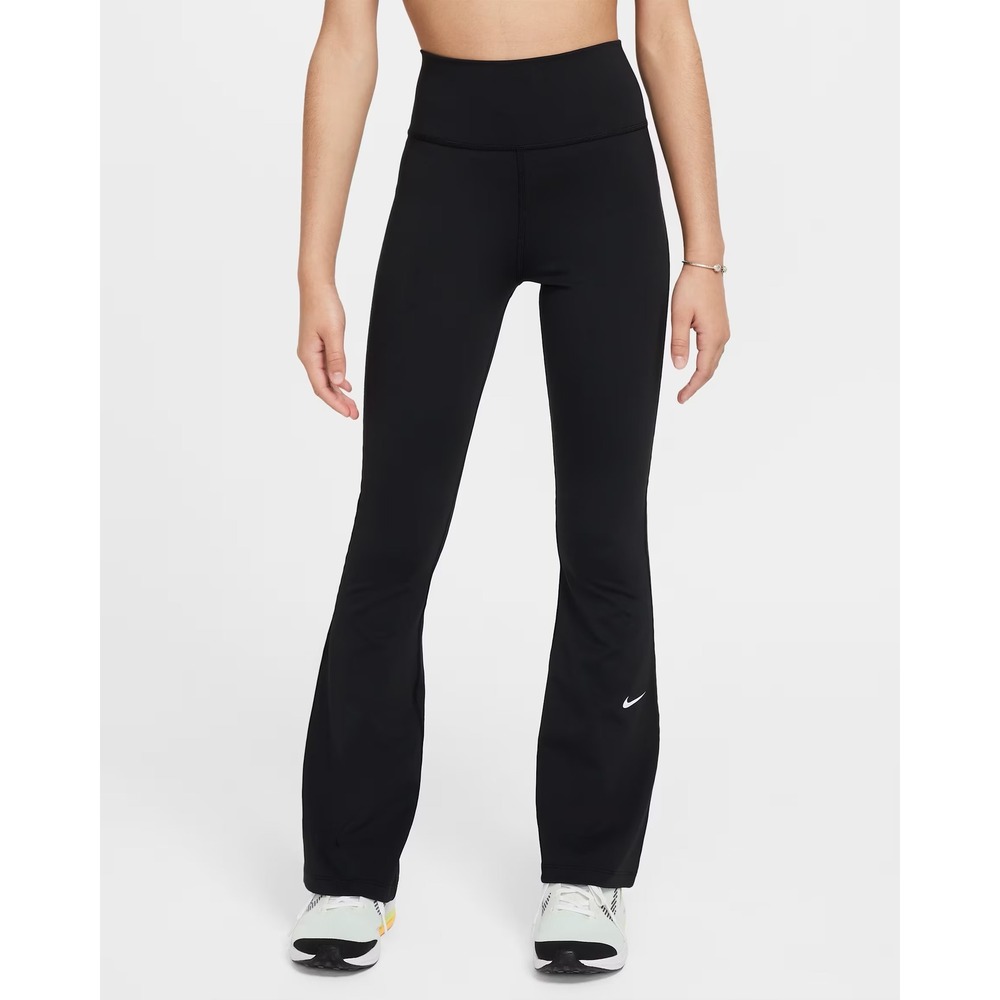 Nike One Dri-FIT Flared Leggings Girls XL Black High Rise Yoga Gym Athleisure